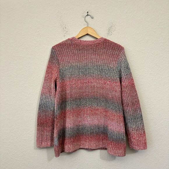 J. JILL Striped Chunky Knit Crew Neck Pullover Sweater Bohemian in Multi - Picture 5 of 10